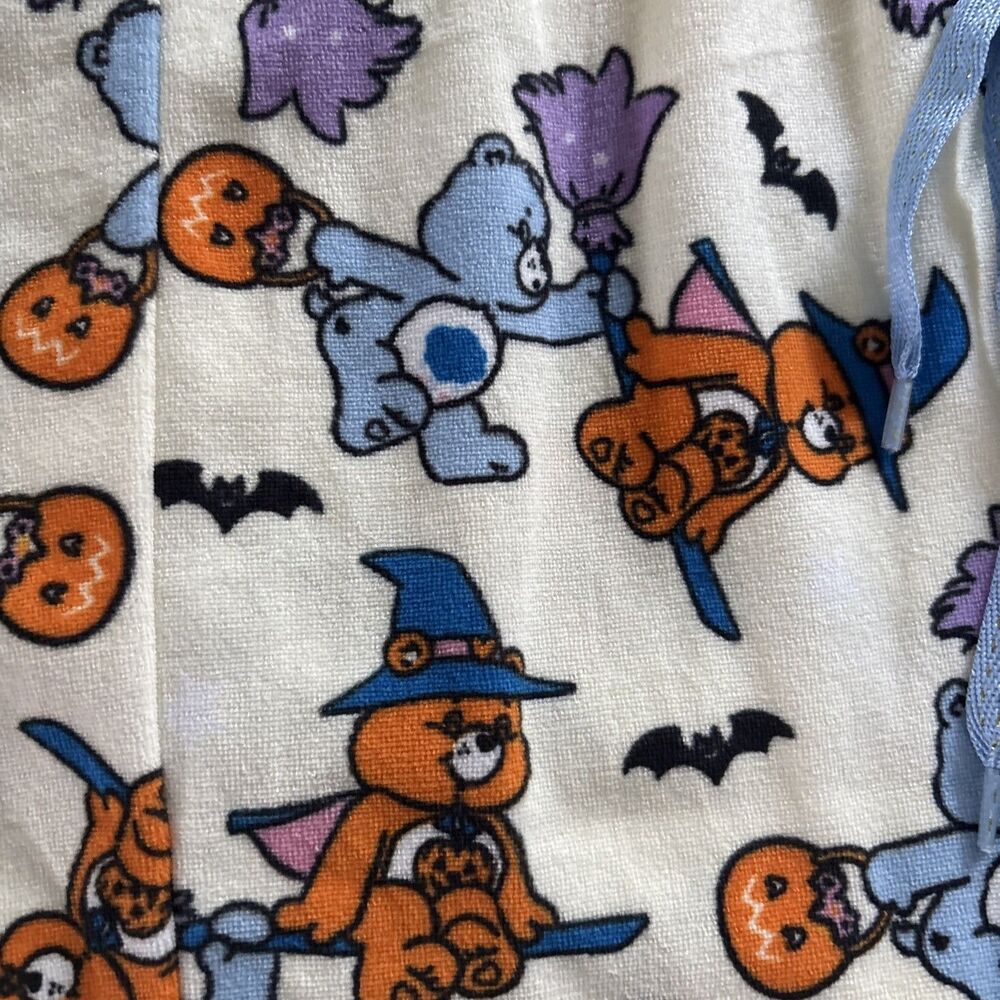 Care Bears Halloween Pajama Pants Womens Large Ghost Pumpkin Bat Fleece - Picture 2 of 8